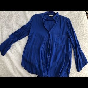 Royal blue cotton blouse
